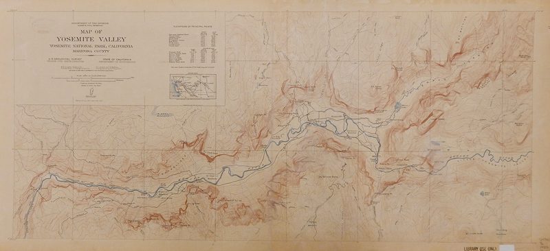 1922 map of Yosemite Valley