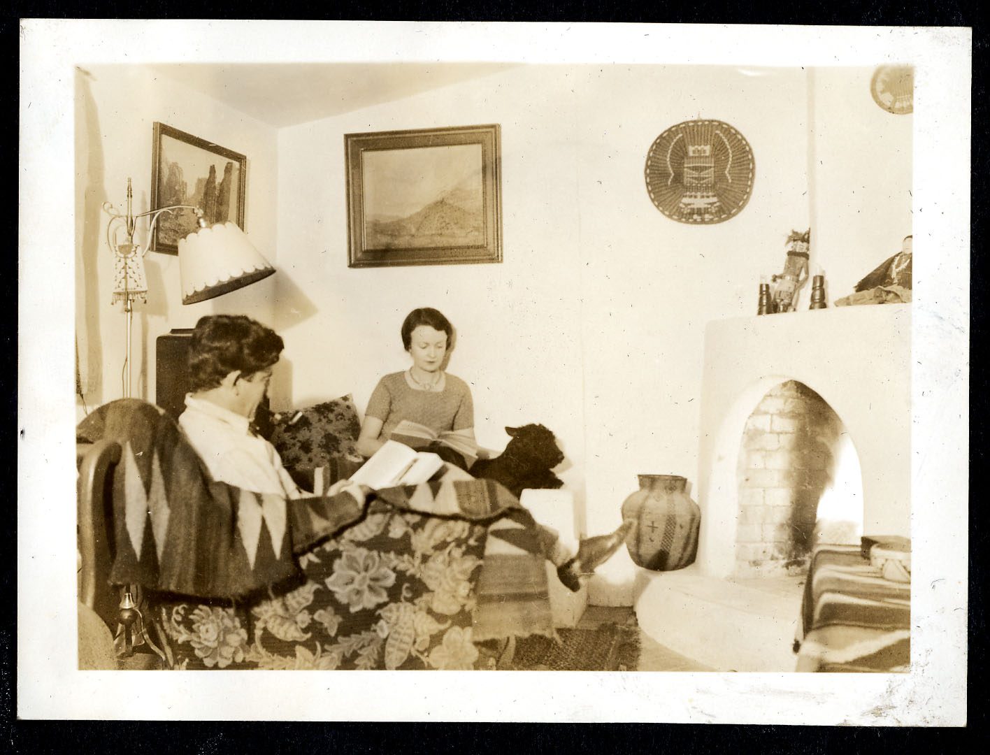 Michael and Margaret sitting at home reading